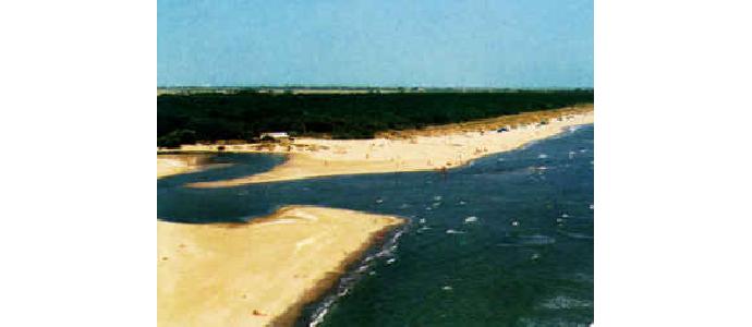 Scorcio della spiaggia alla foce del fiume Bevano