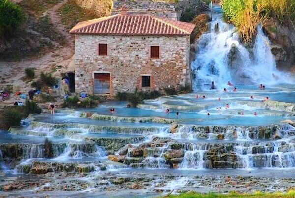 Saturnia hot spring in Italy